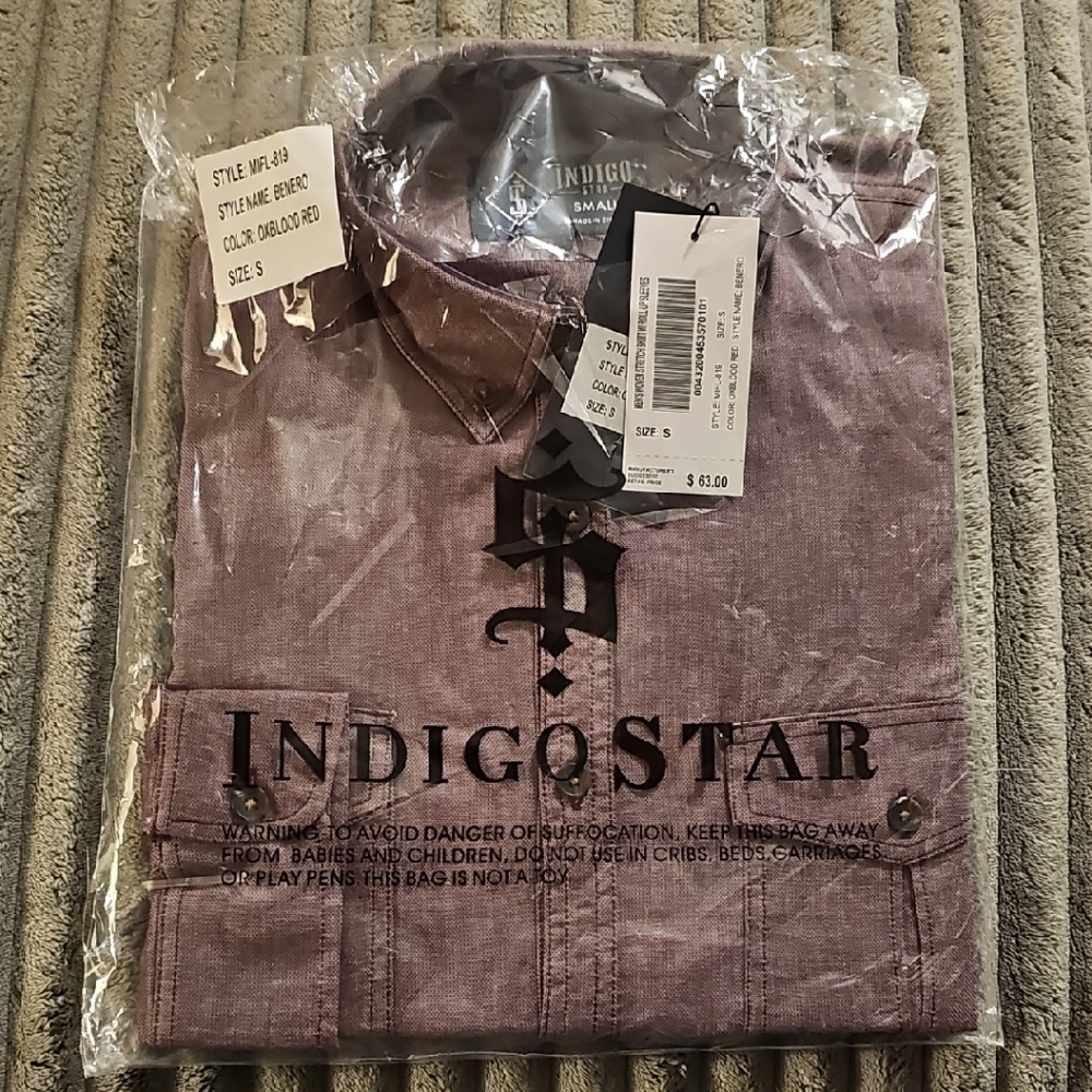 Indigo Classic Red Button-Up Shirt